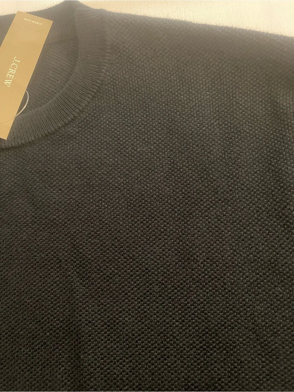 J. Crew Men's Black Crewneck Textured Cotton Knit Sweater New Size S/M